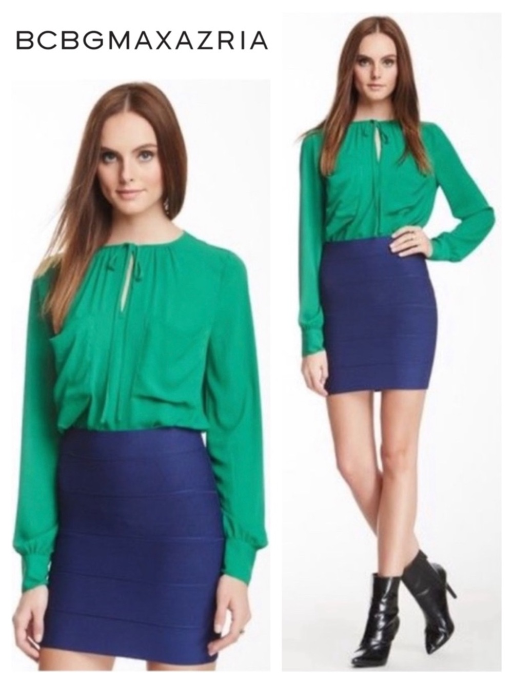 BCBGMaxAzria Simone Textured Power Skirt